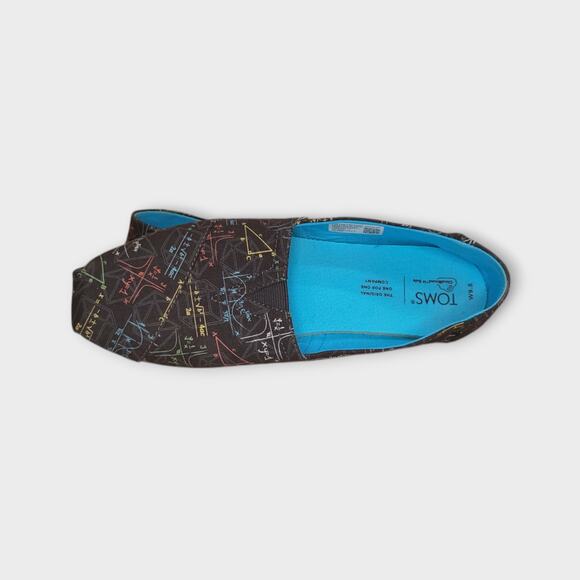 Womens TOMS Alpargata Cloudbound Slip On Shoes Black With Math Print Size 9.5 - Picture 7 of 11
